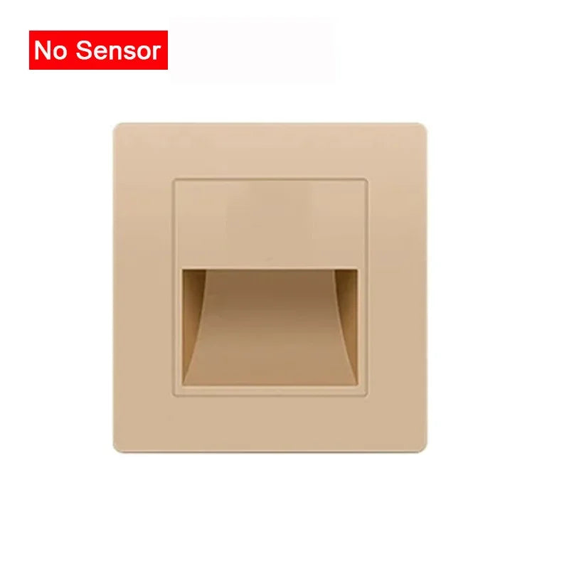 PIR Motion Sensor LED Night Light | Recessed Footlight for Walls & Staircases (AC 110–240V)