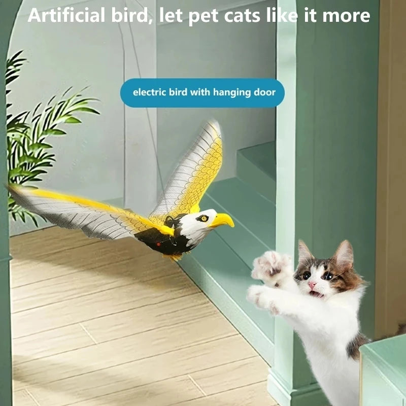Interactive Flying Bird Cat Toy – Electric Teaser with Rope & Scratch Stick