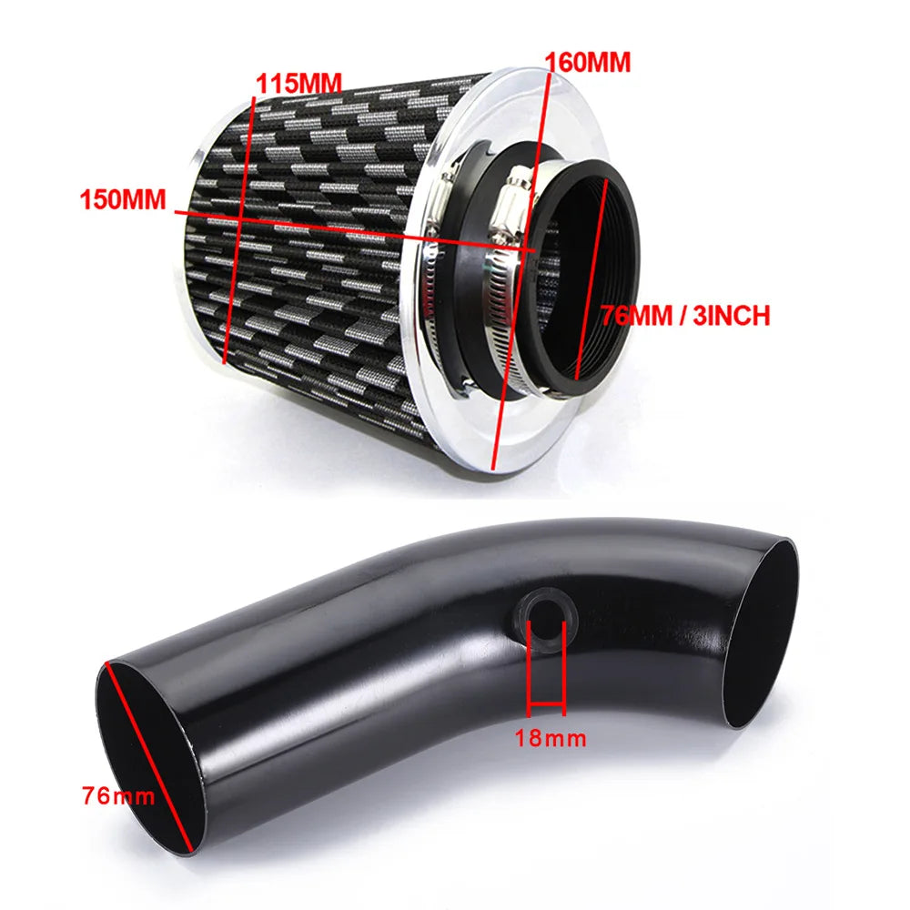 76mm Car Air Intake Kit with Mushroom Filter