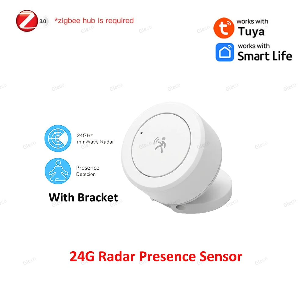 Zigbee 24GHz Mini mmWave Human Presence Sensor | Microwave Radar Occupancy Motion Detector for Tuya & Zigbee2MQTT