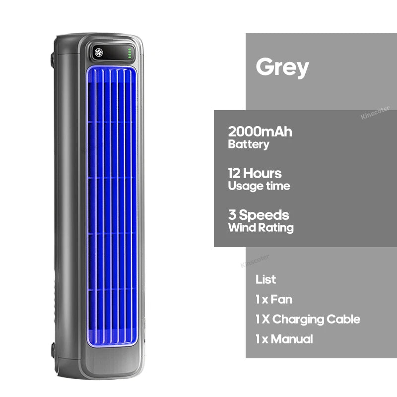 Kinscoter M60 Portable Bladeless Fan | Rechargeable USB Air Circulator