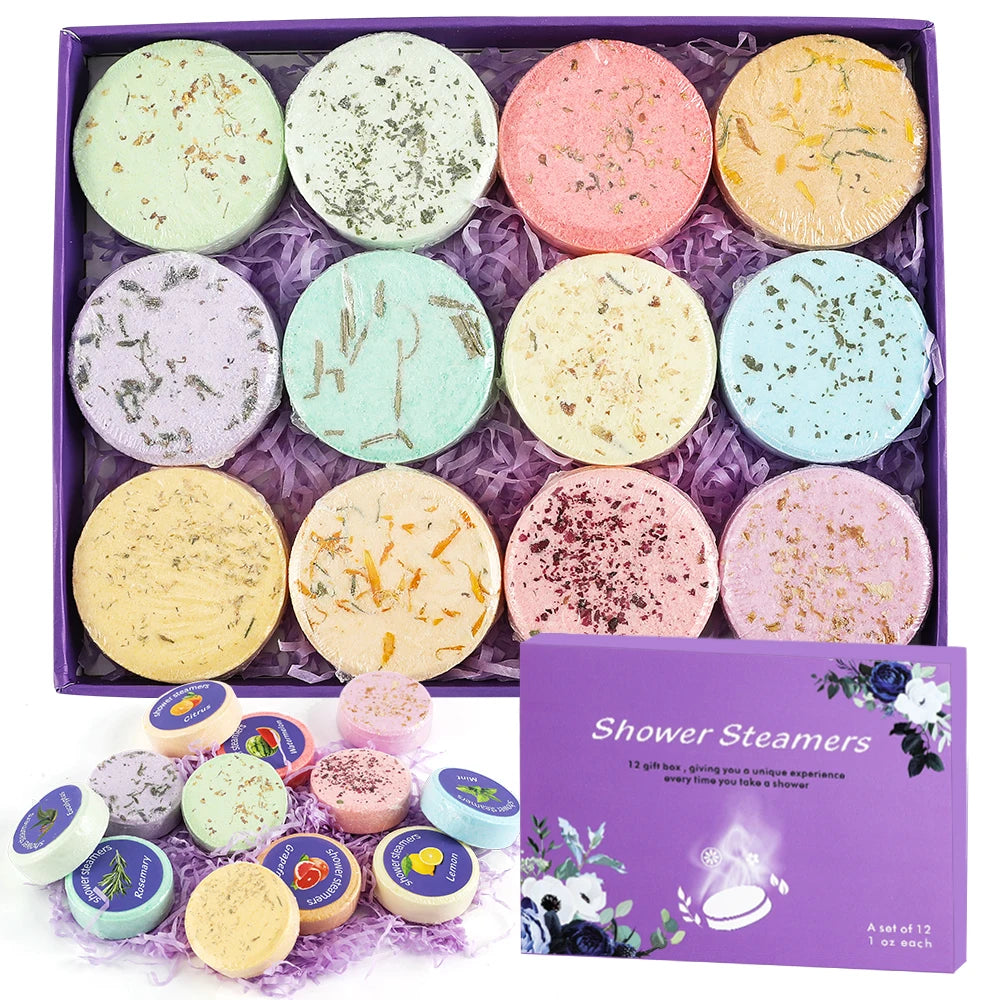 Aromatherapy Shower Steamers – 12 Pack Relaxation Gift Set