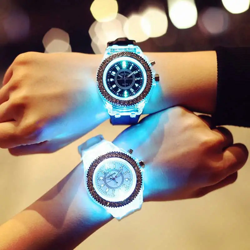 LED Luminous Silicone Watch | Stylish Unisex & Kids Wristwatch with Arabic Numerals and Flash Light Effect