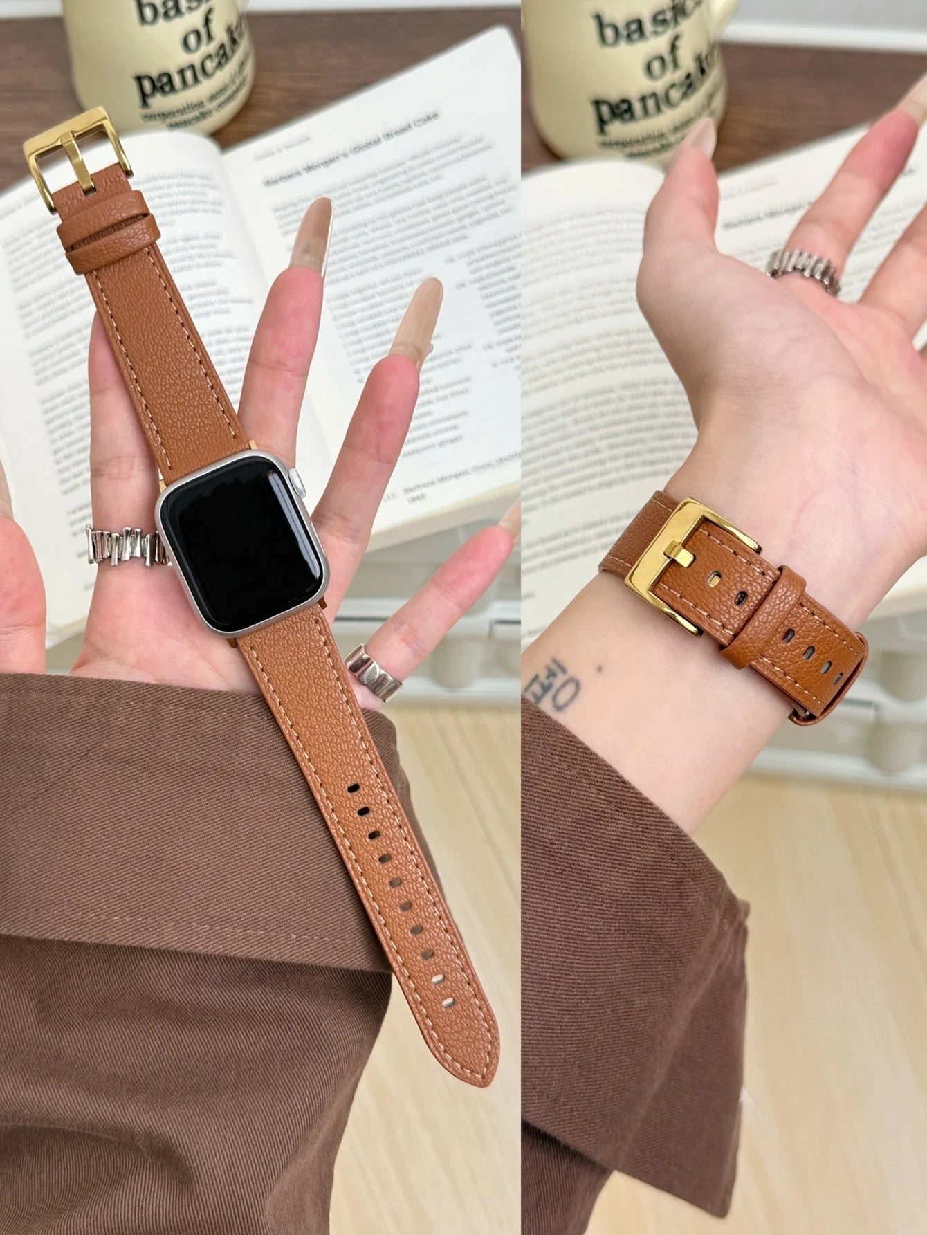 Genuine Leather Loop Band for Apple Watch | Slim Elegant Replacement Strap for Series 1-11, SE & Ultra (38mm - 49mm)