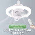 360° Rotating E27 Ceiling Fan Bulb | RGB Color Dimmable LED Light with Remote