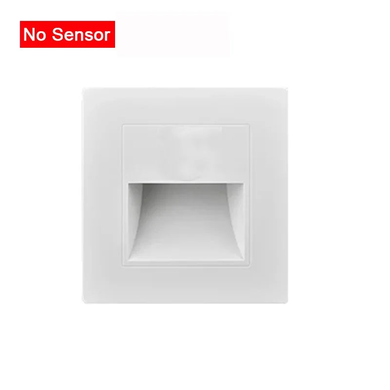 PIR Motion Sensor LED Night Light | Recessed Footlight for Walls & Staircases (AC 110–240V)