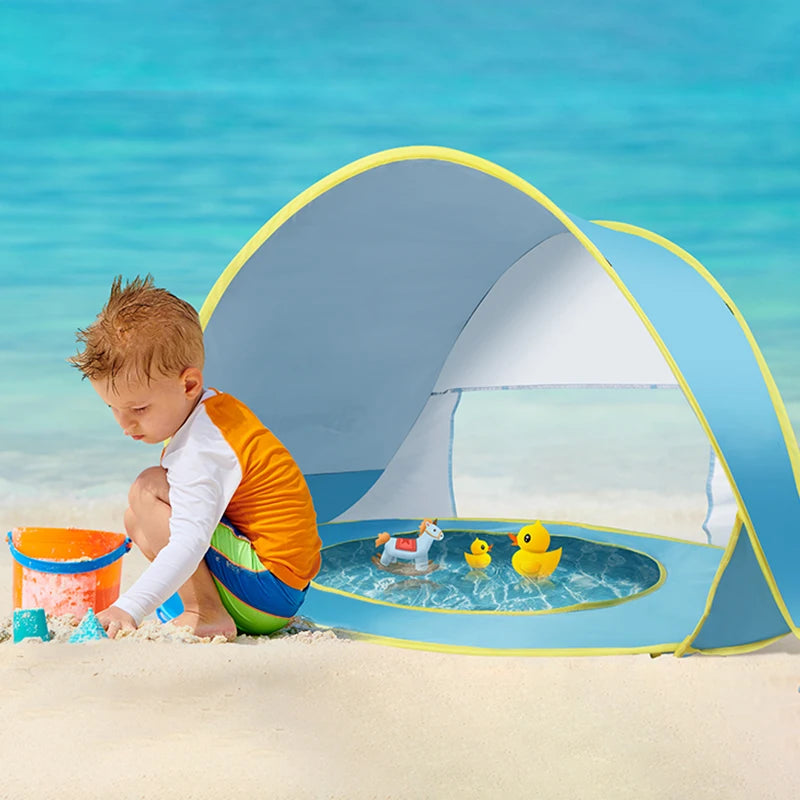 Baby Beach Tent with Mini Pool UV Protection Pop Up Sun Shelter
