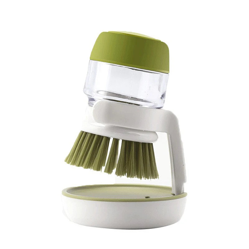 Household Cleaning Brush 2-in-1 Handle Set | Dishwashing Scrubber with Removable Liquid Soap Dispenser
