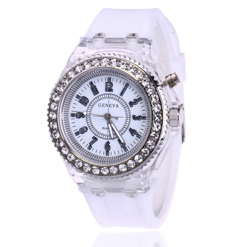 LED Luminous Silicone Watch | Stylish Unisex & Kids Wristwatch with Arabic Numerals and Flash Light Effect