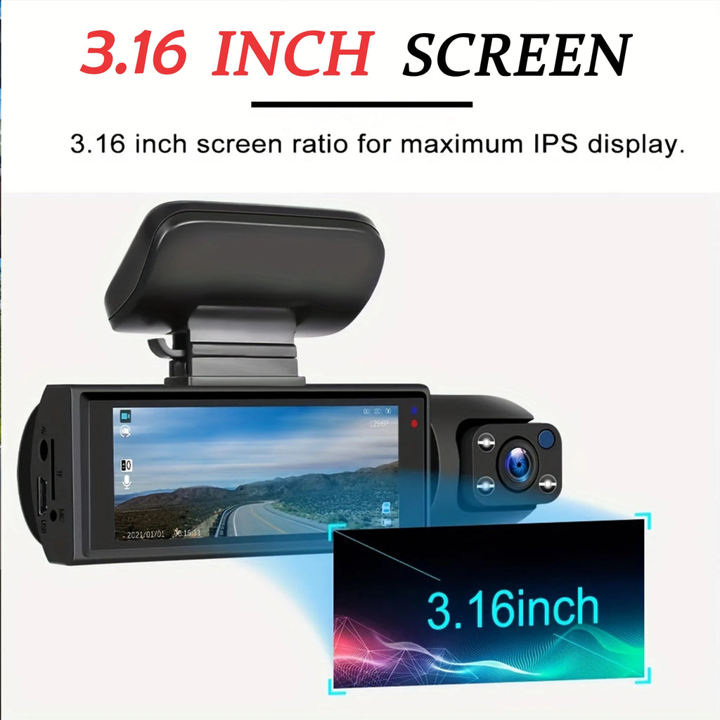 Dual Lens Full HD 1080P Car Dash Cam – Front & Cabin Recorder