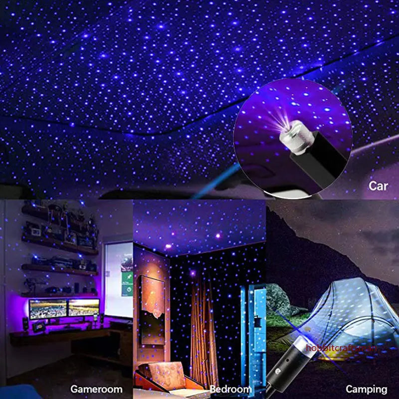 Mini LED Car Roof Star Light Projector | USB Galaxy Atmosphere Ambient Lamp