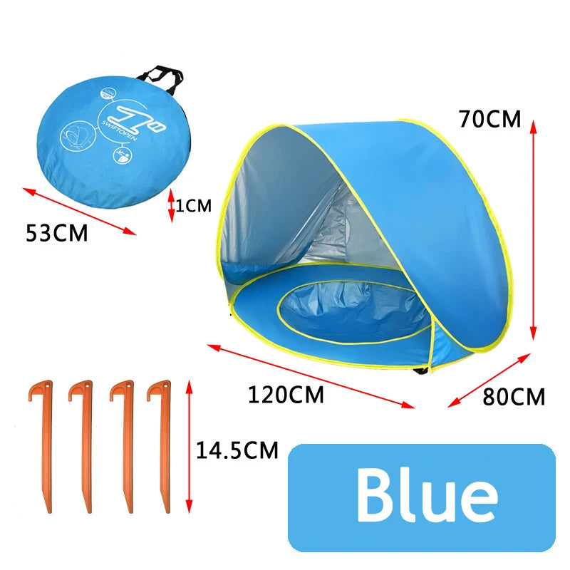 Baby Beach Tent with Mini Pool UV Protection Pop Up Sun Shelter