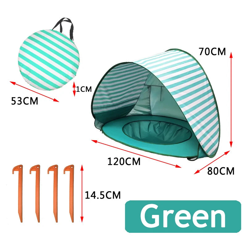 Baby Beach Tent with Mini Pool UV Protection Pop Up Sun Shelter