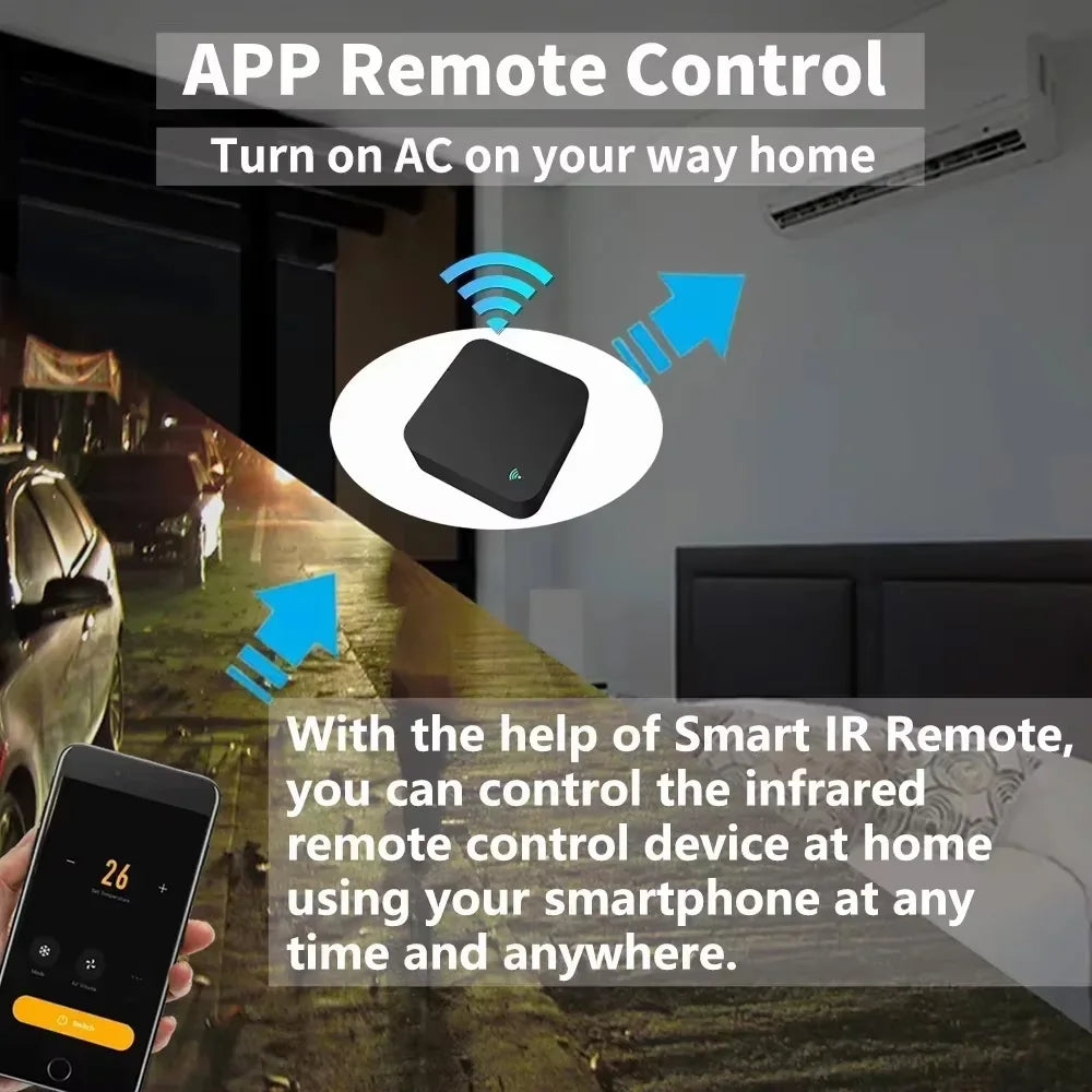 Tuya WiFi Smart IR Remote Controller | Universal Infrared Hub for Air Conditioner, TV & DVD