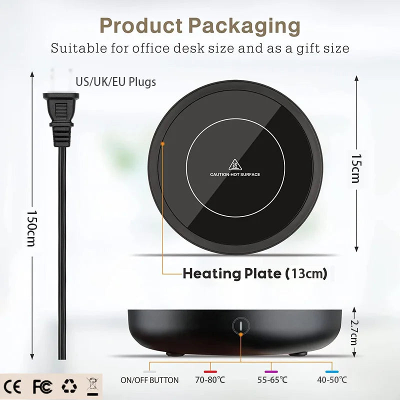 Coffee Mug Warmer Hot Plate – Smart Cup Heater with 3 Temperature Settings ☕🔥