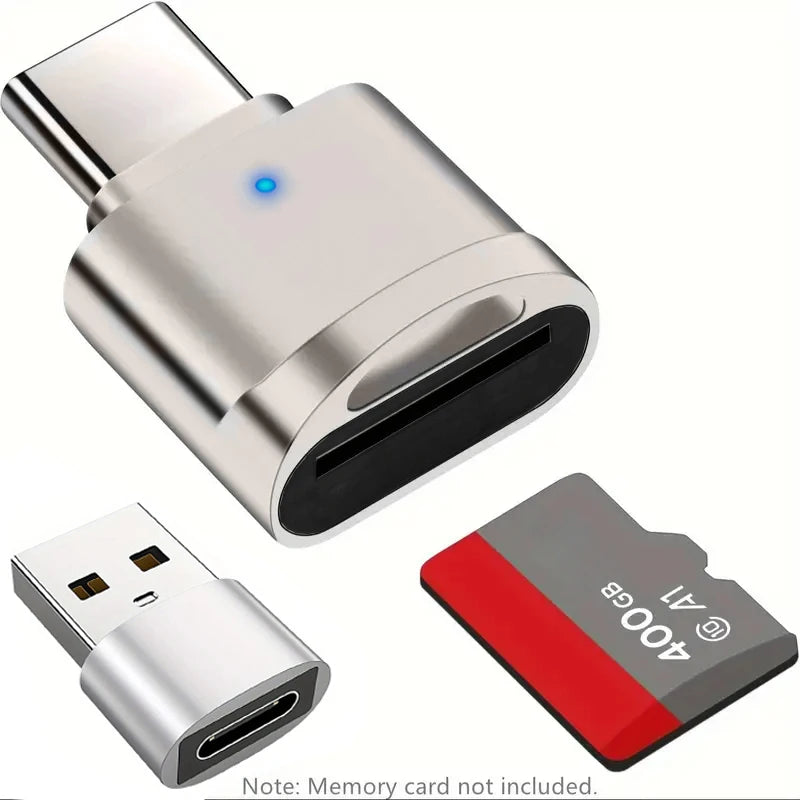 USB-C to Micro SD Card Reader – Compact OTG Adapter with USB Adapter
