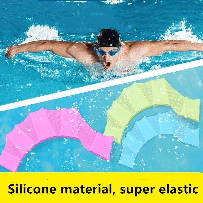 Summer Silicone Swimming Hand Fins for Swimmers