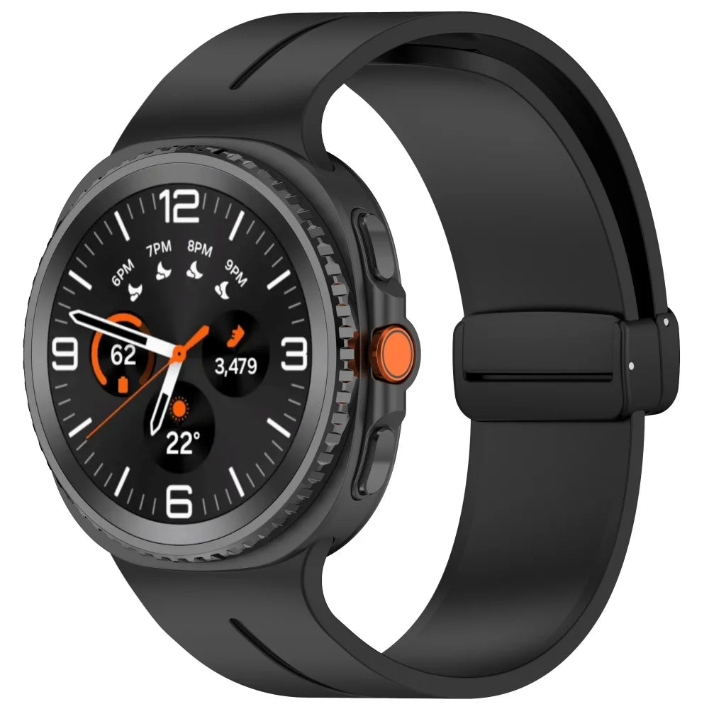 Samsung Galaxy Watch Magnetic Silicone Sport Band | Premium D-Buckle Strap for Galaxy Watch Series (40mm, 44mm, 46mm)