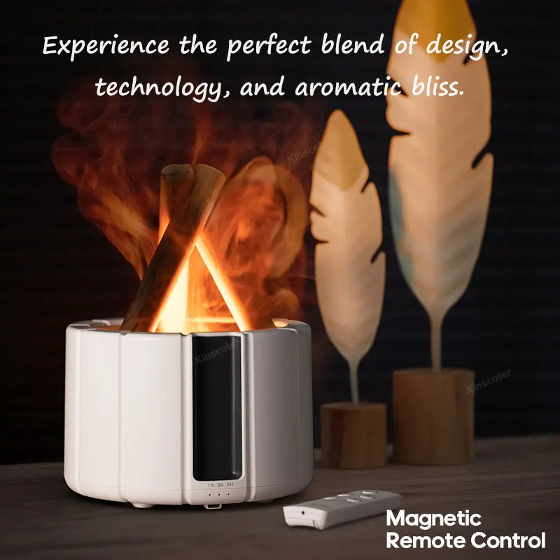 Kinscoter Bonfire Simulated Flame Aroma Diffuser | Ultrasonic Cool Mist Air Humidifier & Essential Oil Fragrance Lamp