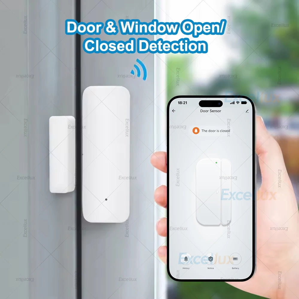 Zigbee Door Window Sensor | Wireless Magnetic Contact Detector for Smart Home Security & Z2MQTT