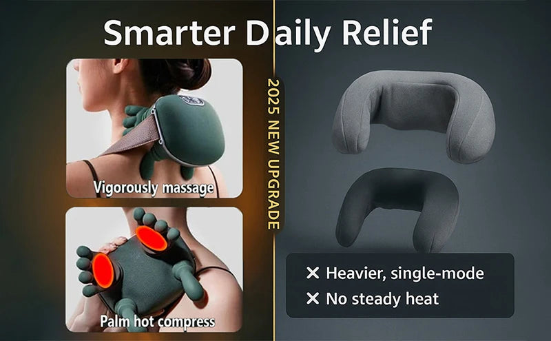 2025 Bionic N7 Neck & Shoulder Massager – 3 Modes, Full Body Kneading Pillow