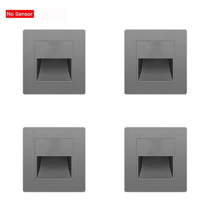 PIR Motion Sensor LED Night Light | Recessed Footlight for Walls & Staircases (AC 110–240V)