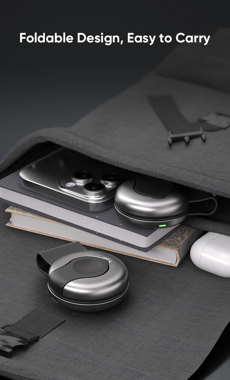 AUFU 3-in-1 Foldable Magnetic Wireless Charging Station | 15W Fast Travel Charger Stand