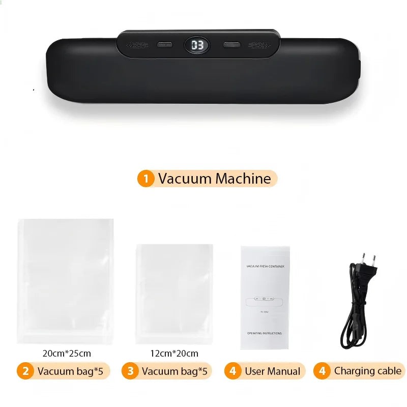 HOMEFISH Household Vacuum Sealing Machine | Small Food Preservation & Compression Packaging Device