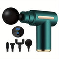 Portable Electric Massage Gun – LED Touch & 4 Interchangeable Heads