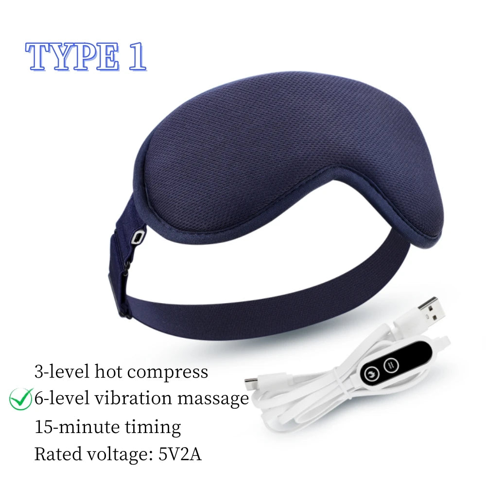 USB Heated Hot Compress Eye Mask | Digital Temperature Control Eye Shade for Dry Eyes & Strain Relief