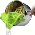 Snap-On Silicone Pot Strainer | Universal Adjustable Clip-On Food Strainer for Pots, Pans & Bowls
