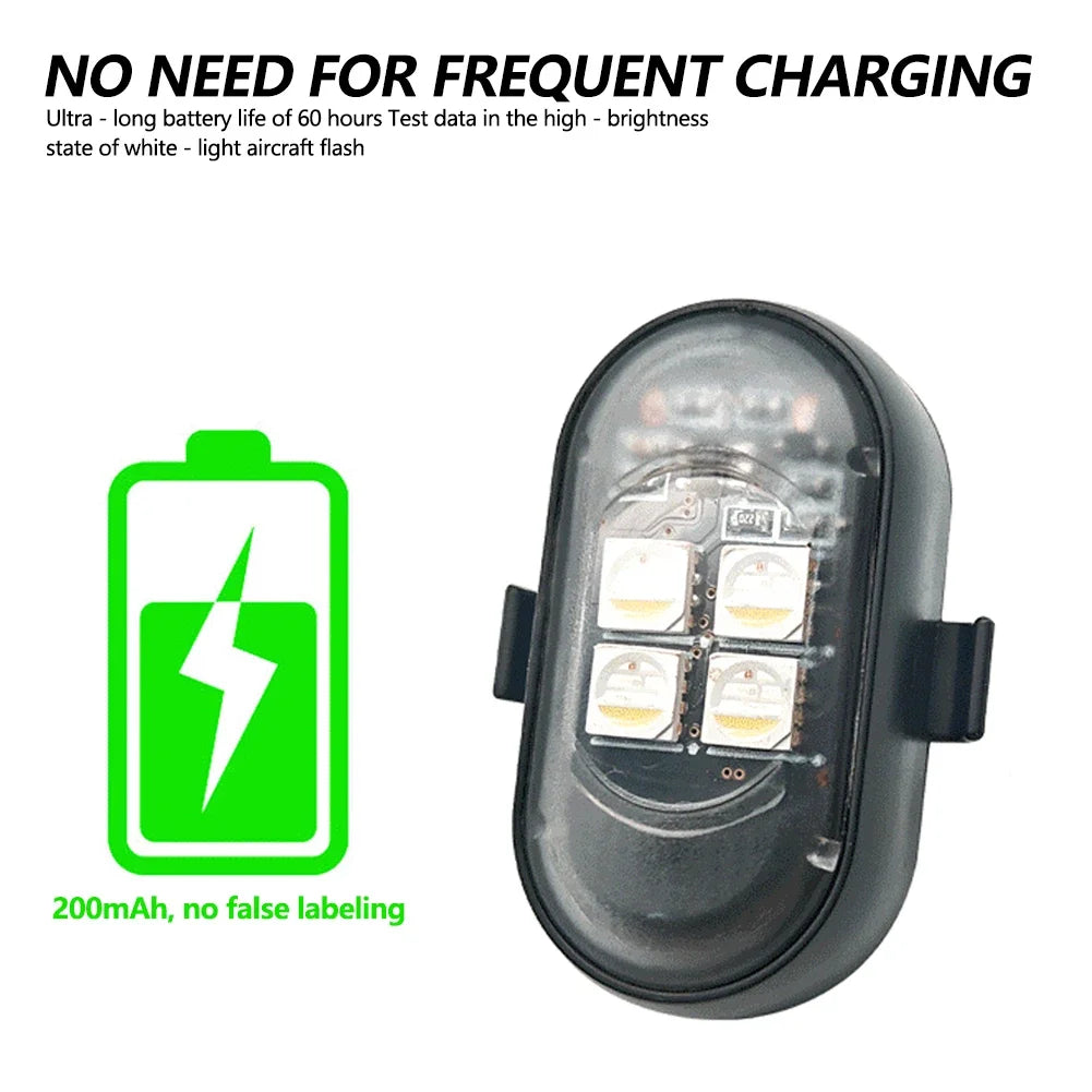 Wireless Remote Control 4LED Strobe Lights Waterproof USB Rechargeable Warning Lamp Set