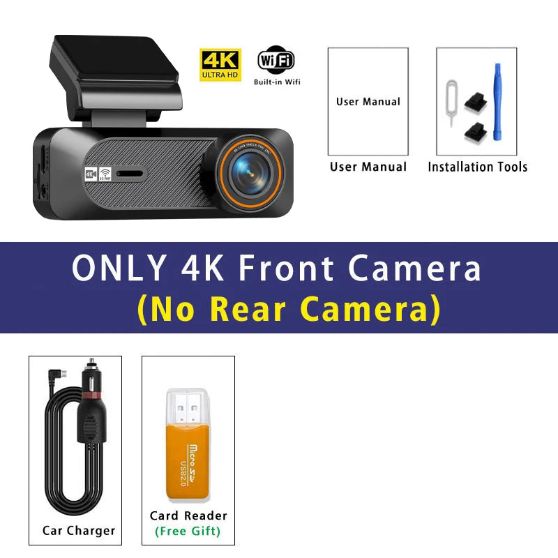 MAXTOSS 4K Dual Dash Cam with ADAS & GPS | 5G WiFi Front 4K + Rear 2.5K Night Vision Smart Car DVR