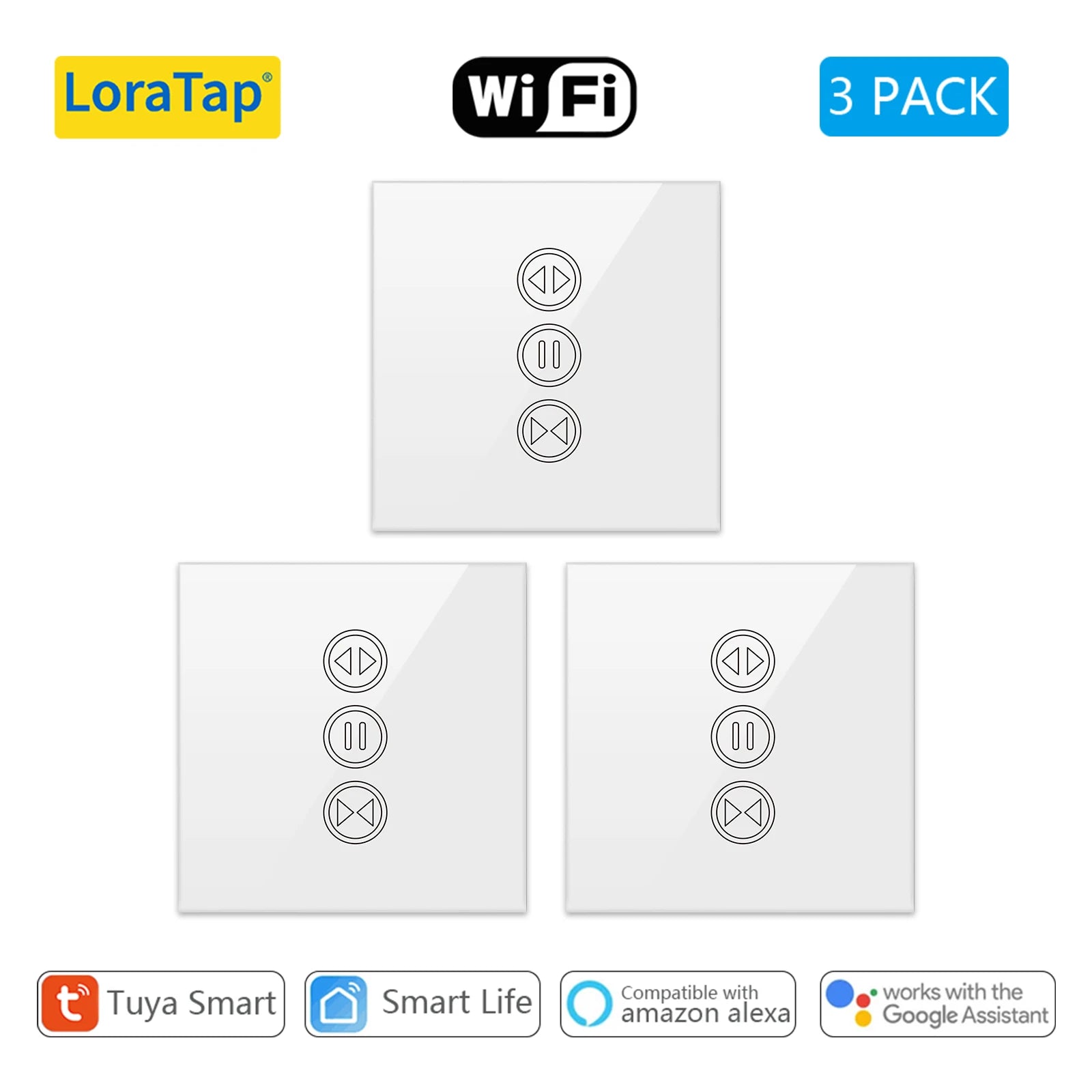 Tuya Smart Life WiFi Curtain Switch | Touch Wall Panel for Electric Blinds & Roller Shutters
