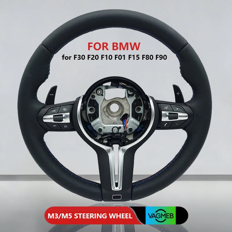 M Sports Carbon Fiber Steering Wheel with Yellow Stripe – Performance Modification for BMW