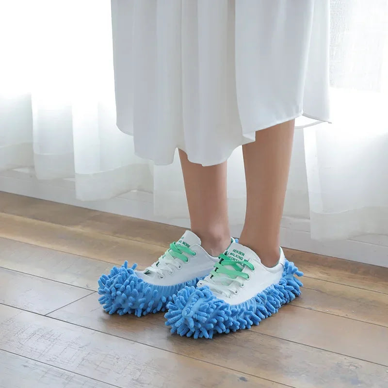 Premium Chenille Dust Mop Slippers Multi-Function Lazy Shoe Covers (2-Piece Set)