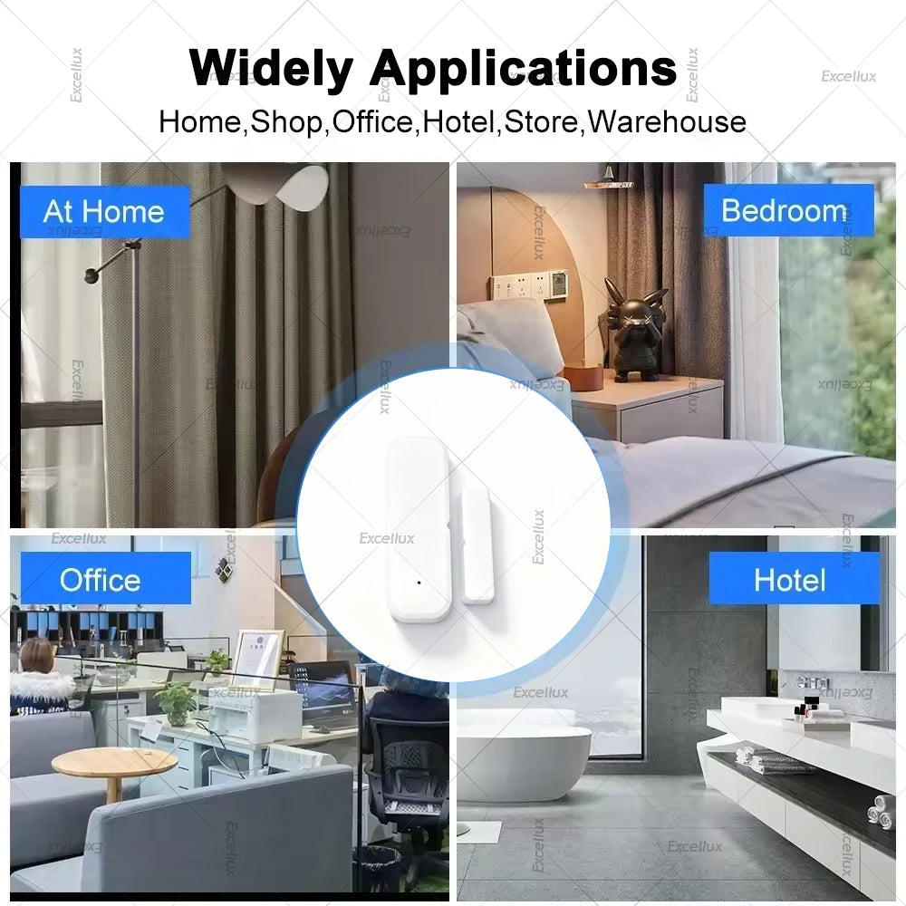 Zigbee Door Window Sensor | Wireless Magnetic Contact Detector for Smart Home Security & Z2MQTT