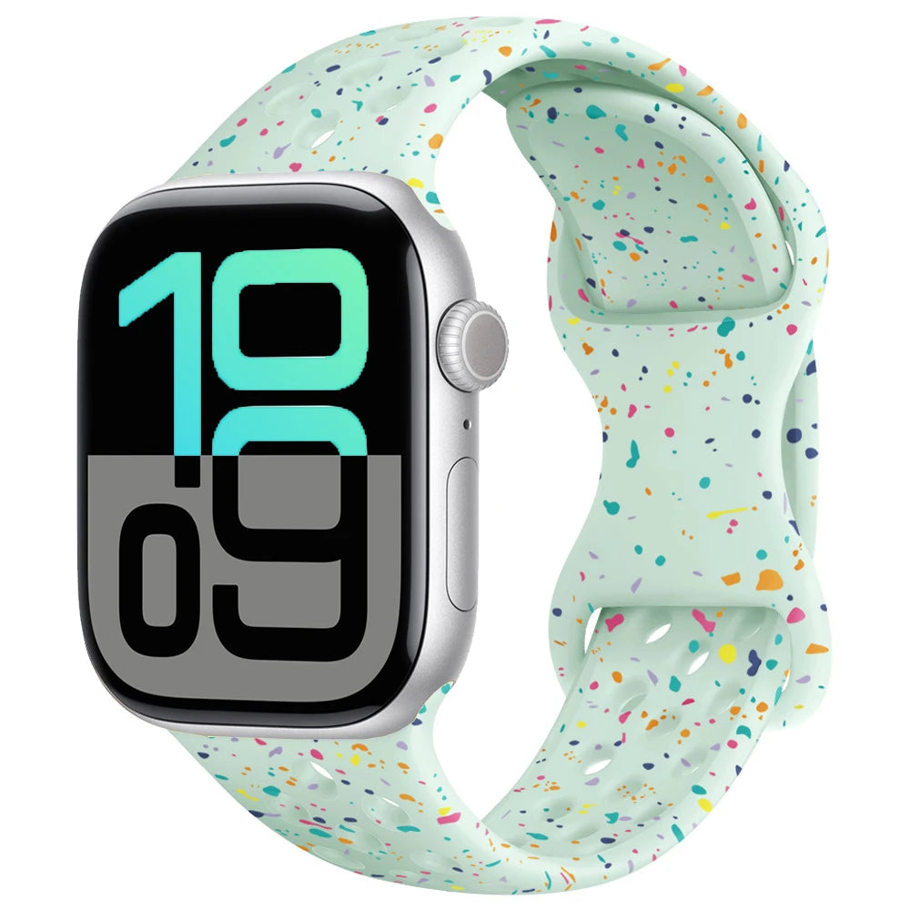 Apple Watch Silicone Strap | Unique Transparent & Speckled Designs | Compatible with All Series (40mm - 49mm, Series 1-11 & Ultra)