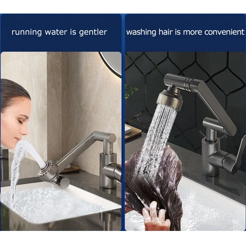 Universal Rotating Basin Faucet Multi-Function Booster Hot & Cold Wash Basin Tap