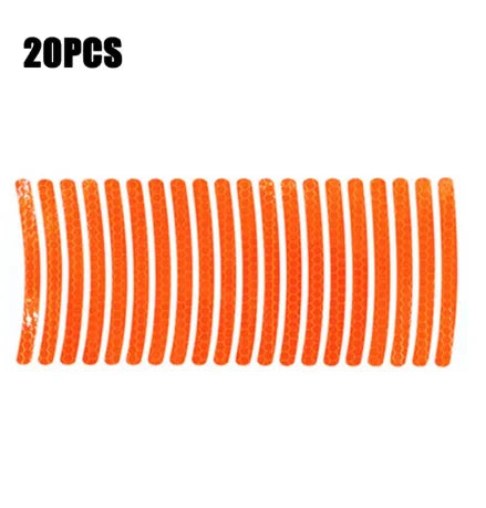 20pcs Car Wheel Hub Reflective Sticker Set | Luminous Tire Rim Safety Strips for Night Driving