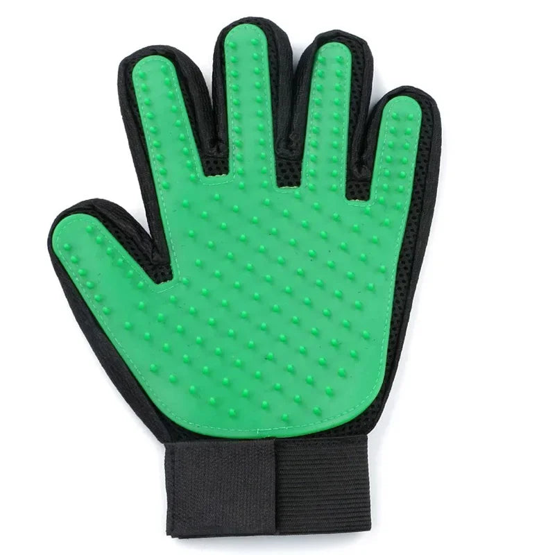 Silicone Pet Grooming Gloves – Hair Brush & Remover for Dogs & Cats