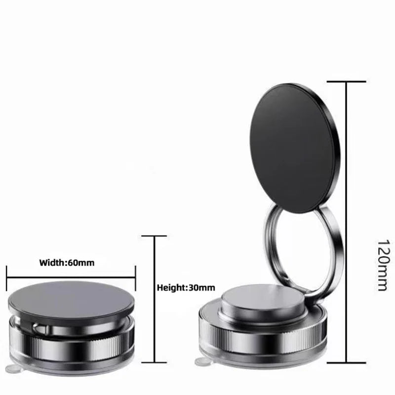Vacuum Magnetic Car Phone Mount 360° Rotating Suction Cup Navigation Bracket