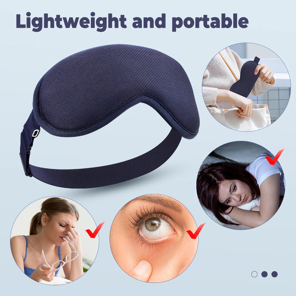 USB Heated Hot Compress Eye Mask | Digital Temperature Control Eye Shade for Dry Eyes & Strain Relief