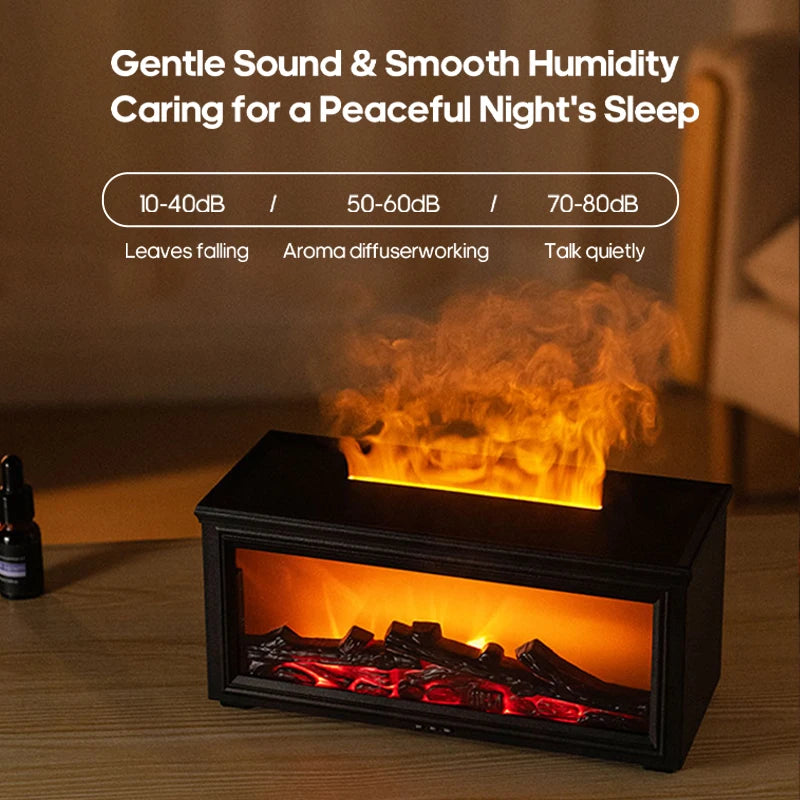 Kinscoter Colorful Flame Mini Fireplace Diffuser | Simulated Fireplace Aroma Diffuser & Ultrasonic Air Humidifier with Remote Control