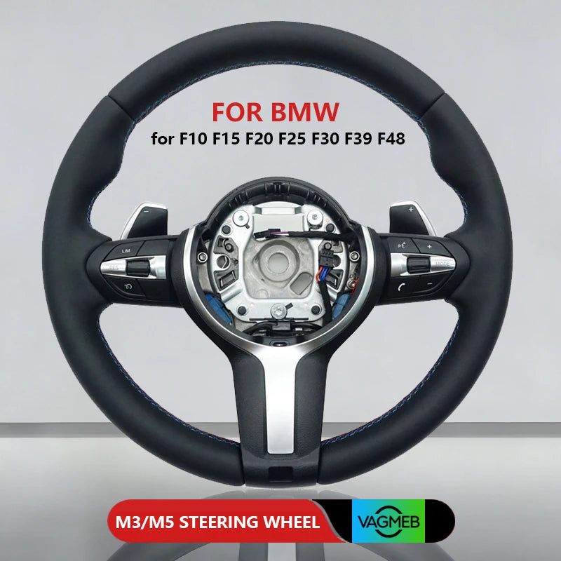 M Sports Carbon Fiber Steering Wheel with Yellow Stripe – Performance Modification for BMW