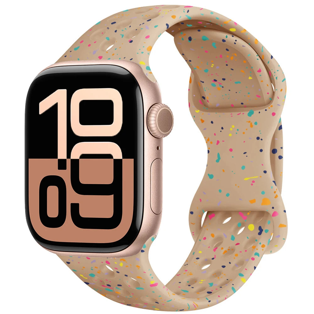 Apple Watch Silicone Strap | Unique Transparent & Speckled Designs | Compatible with All Series (40mm - 49mm, Series 1-11 & Ultra)