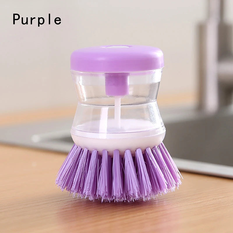 Household Cleaning Brush 2-in-1 Handle Set | Dishwashing Scrubber with Removable Liquid Soap Dispenser