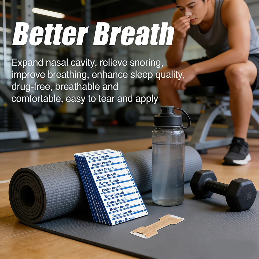 Better Breath Nasal Strips | Anti-Snoring Sleep Aid & Nasal Congestion Nose Patches