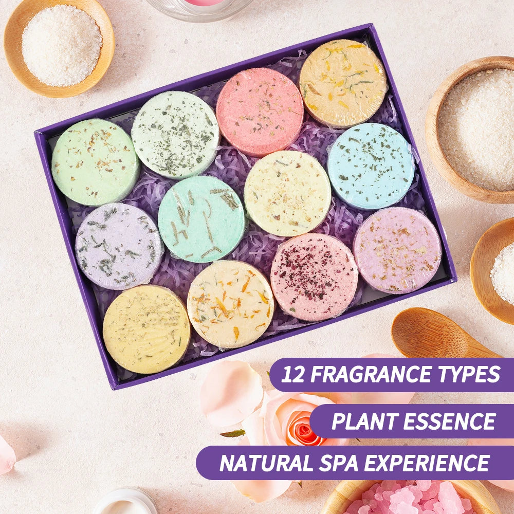 Aromatherapy Shower Steamers – 12 Pack Relaxation Gift Set