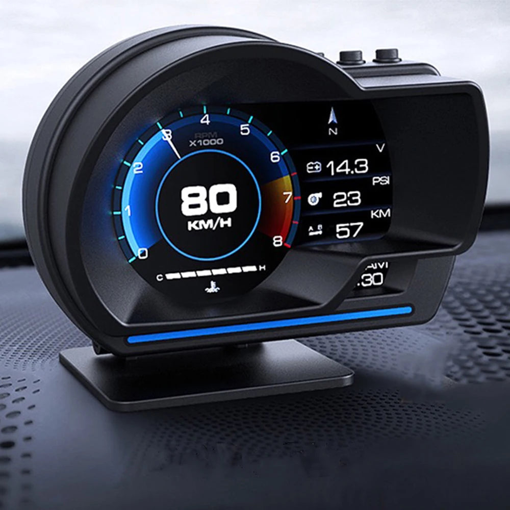 A501 Car HUD OBD2 Digital Display – Turbo, RPM, Temp & Alarm